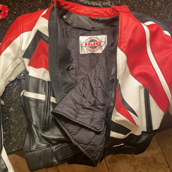 HJC motorcycle jacket leather with armor size 46 - Picture 4 of 4